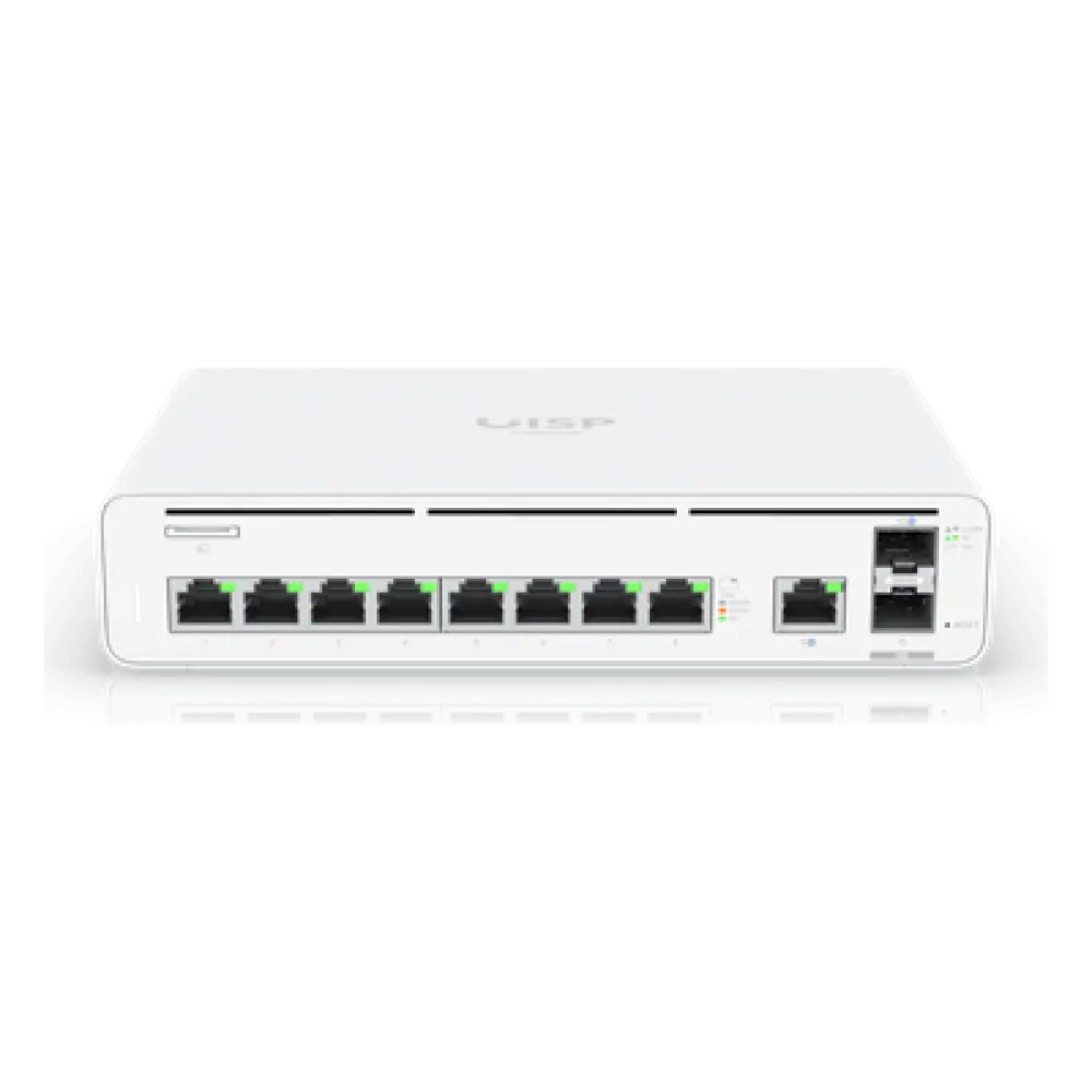 Consola Gateway-Switch / 8 Puertos LAN GbE RJ45 / 2 Puertos SFP+ 10G / Router WAN 1GbE / Rendimiento 8,500 Mbps / SSD 128 GB / Montaje Rack 1U