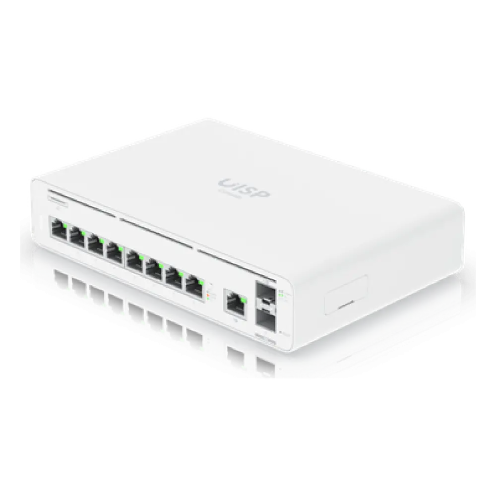Consola Gateway-Switch / 8 Puertos LAN GbE RJ45 / 2 Puertos SFP+ 10G / Router WAN 1GbE / Rendimiento 8,500 Mbps / SSD 128 GB / Montaje Rack 1U