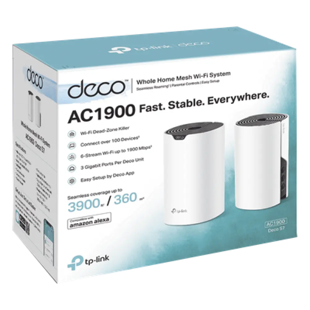 Kit Mesh Wi-Fi / Doble Banda AC1900 Mbps / 3 Puertos Gigabit WAN/LAN / 3 Antenas Internas / Administración por App / Cobertura Inteligente