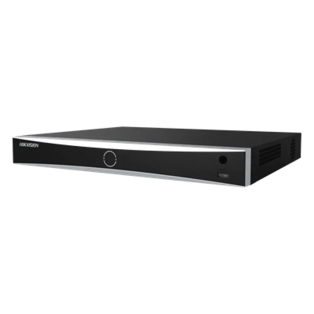 NVR IP / 32 Canales / 12 Megapixel (4K) / 16 Puertos PoE+ / Reconocimiento Facial / AcuSense / 2 Bahías HDD / HDMI 4K / Alcance PoE 300 m (984.3 ft)