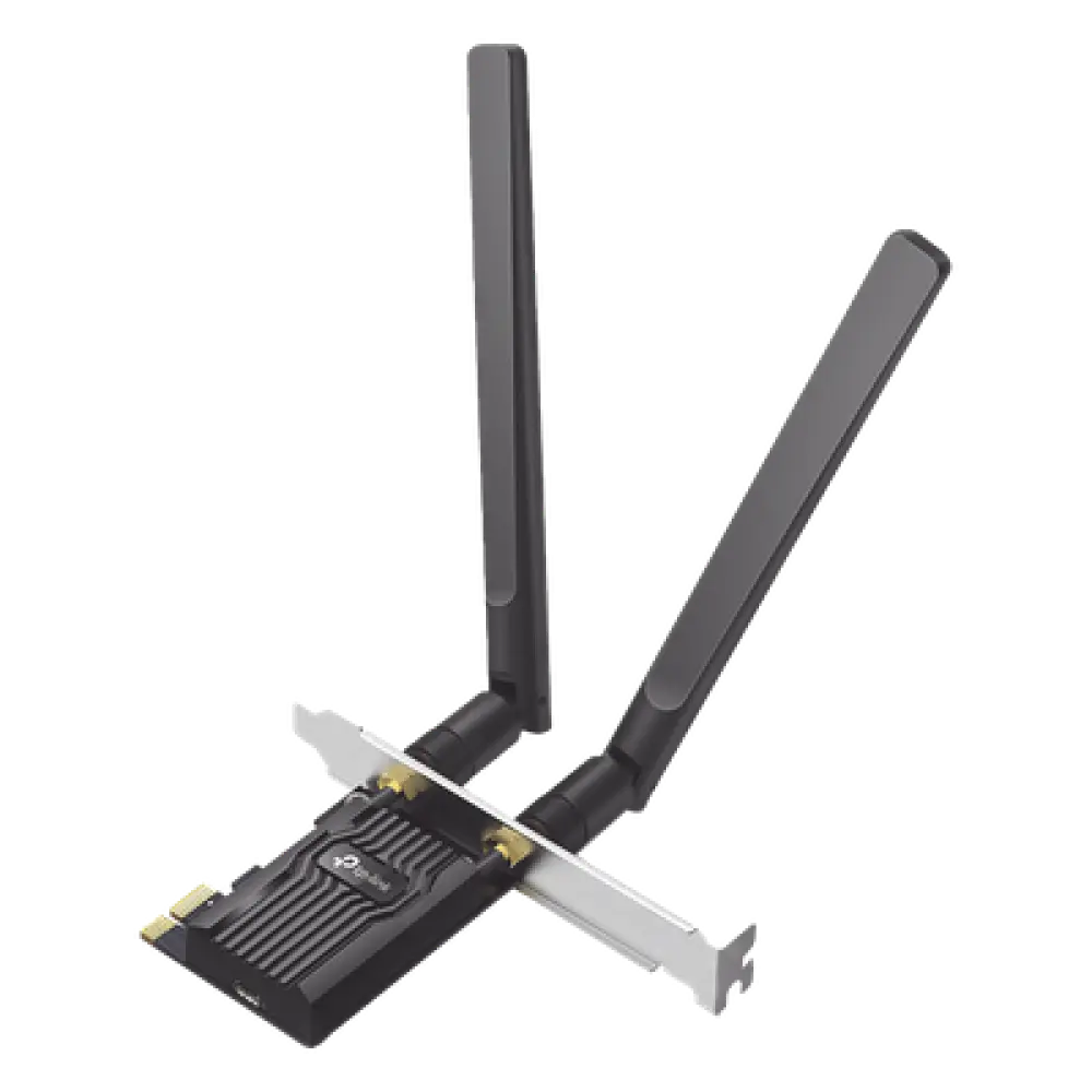 Adaptador PCIe Wi-Fi 6 / AX1800 Mbps / Doble Banda 2.4/5 GHz / Bluetooth 5.2 / MU-MIMO 2x2 / WPA3 / Antenas 2 dBi Desmontables