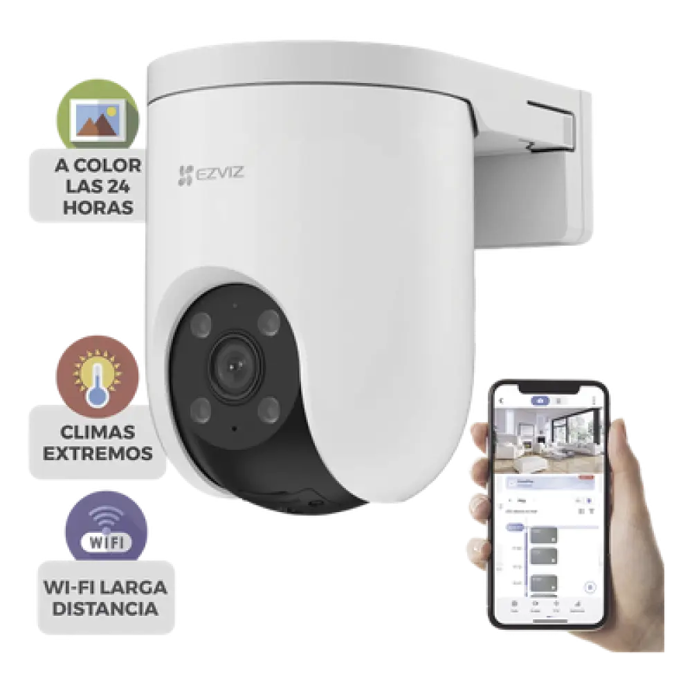Cámara PT IP / 4K 8 Megapixel / Wi-Fi / Visión Nocturna a Color 0.5 lux / Panorámica 360° / Auto Seguimiento Zoom / Audio Bidireccional / IP65