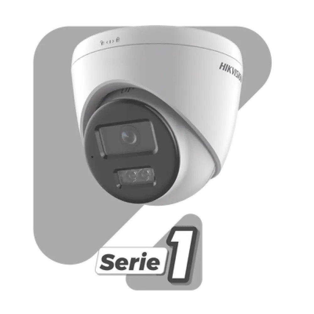 Cámara Turret IP / 8 Megapixel (4K) / Dual Light 30 m (98.4 ft) / Lente 2.8 mm / 113° HFOV / AcuSense Lite / IP67 / PoE