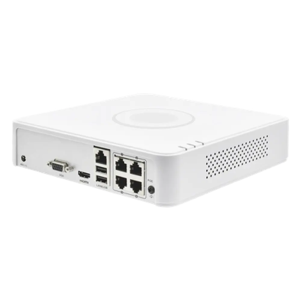 NVR IP / 4 Canales / 4 Puertos PoE / H.265+ / 4K HDMI / 1 Bahía HDD 6 TB