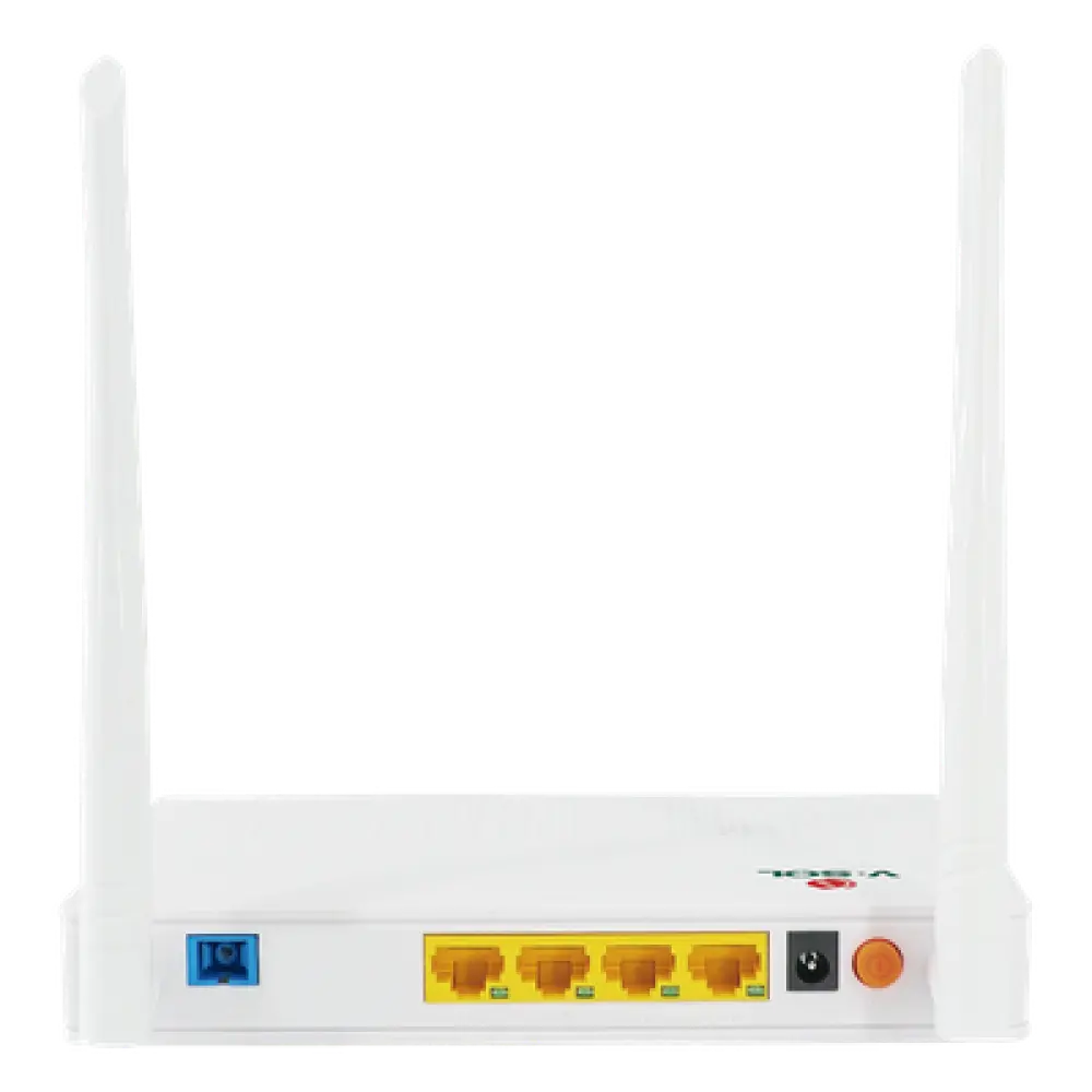 ONU Dual G/EPON / Wi-Fi 2.4 GHz / 4 Puertos LAN Gigabit / 2 Antenas 5 dBi / Gestión Remota / Consumo 10W