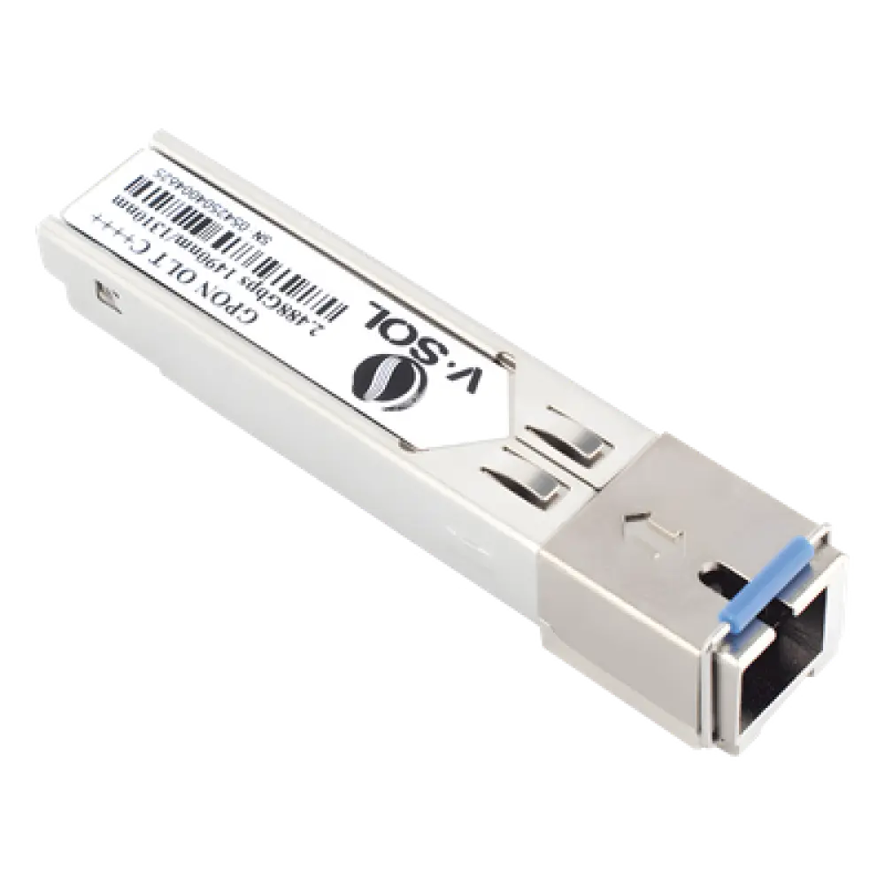 Módulo SFP GPON / Clase C++++ / 2.5 Gbps TX / 1.25 Gbps RX / Alcance 20 km (65,616 ft) / 9 dBm Potencia Óptica / DDM Digital