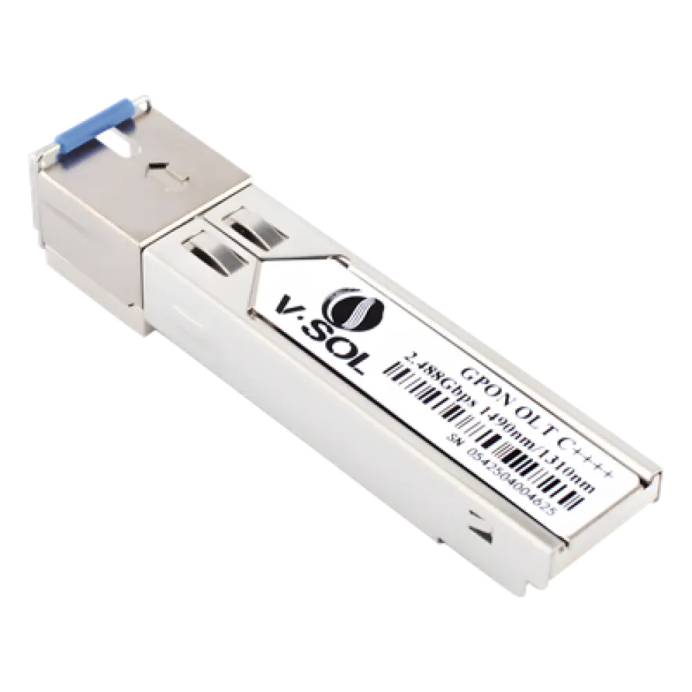 Módulo SFP GPON / Clase C++++ / 2.5 Gbps TX / 1.25 Gbps RX / Alcance 20 km (65,616 ft) / 9 dBm Potencia Óptica / DDM Digital