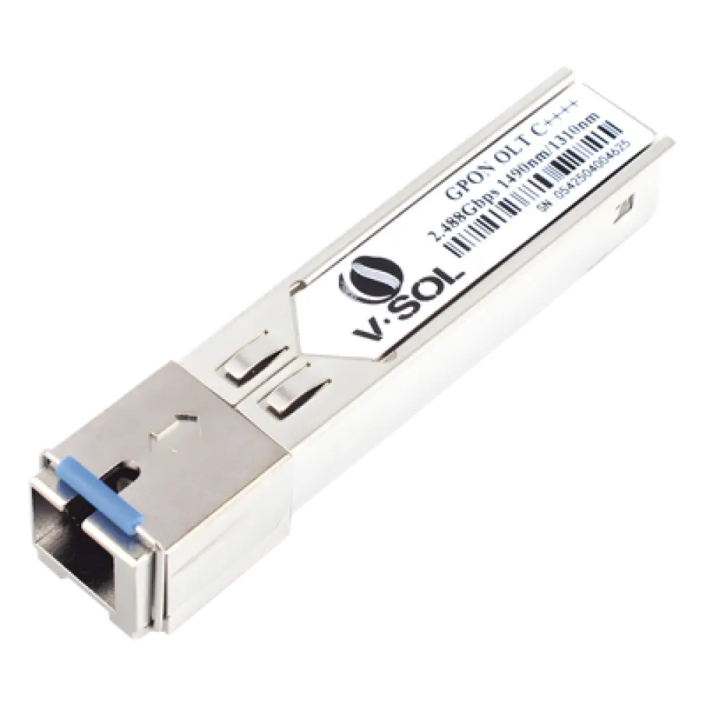 Módulo SFP GPON / Clase C++++ / 2.5 Gbps TX / 1.25 Gbps RX / Alcance 20 km (65,616 ft) / 9 dBm Potencia Óptica / DDM Digital