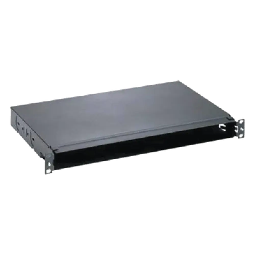 Panel de Distribución de Fibra Óptica / Montaje Rack 19" / 1UR / Hasta 96 Fibras / Bandeja Fija / 4 Casetes QuickNet o Placas FAP/FMP