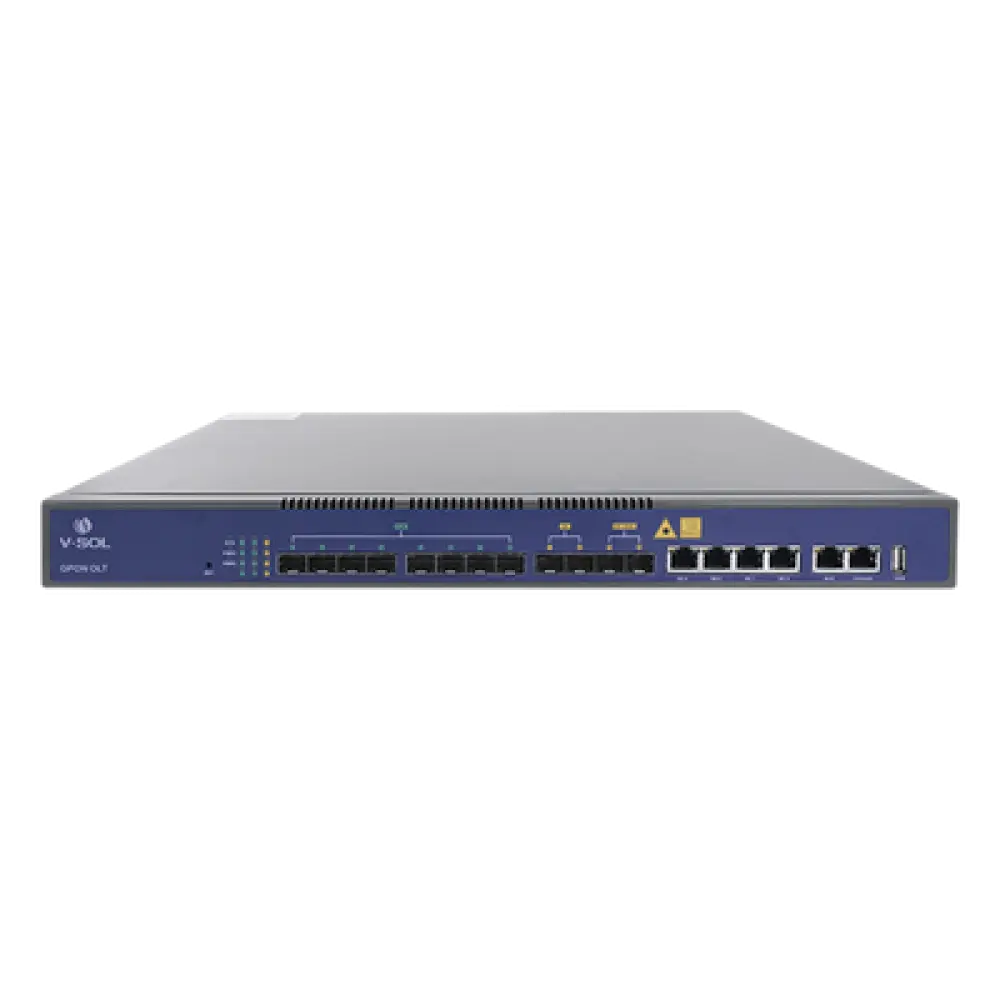 OLT GPON / 8 Puertos PON / 4 GE + 2 SFP + 2 SFP+ Uplink / 1,024 ONUs / 20 km / 1.45 ft Rack