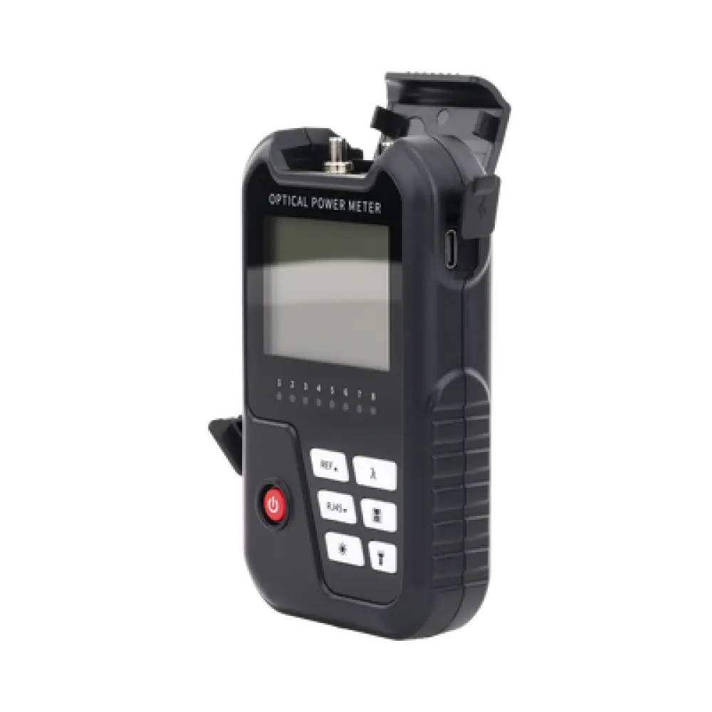 Medidor de Potencia Óptica / Rango -50dBm a 26dBm / Detector InGaAs 800-1700nm / VFL 2mW 650nm / Probador RJ45 hasta 300m / 120h Operación Continua