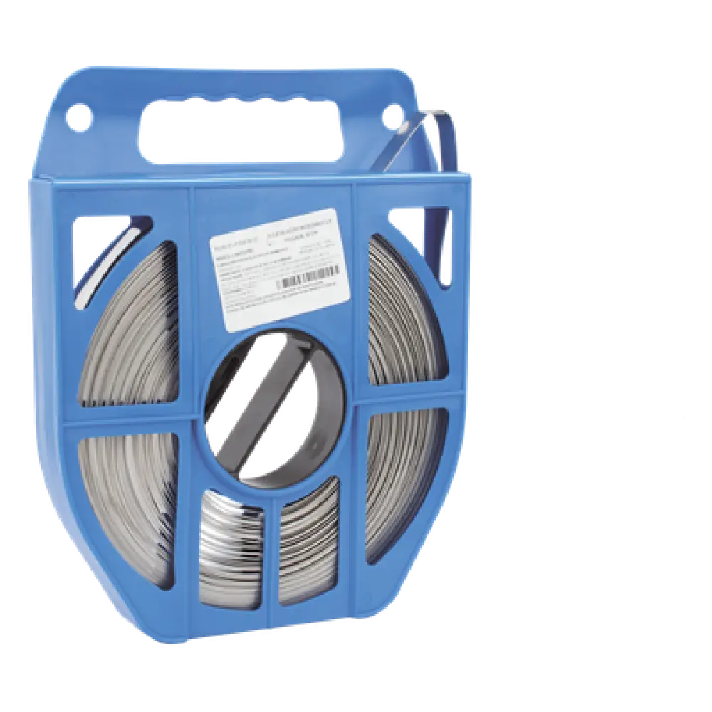 Fleje de Acero Inoxidable / 5/8 pulgadas / 0.70 mm / 30.5 m (100 ft) / Tensión 6.1 kN / Bobina 2.76 kg
