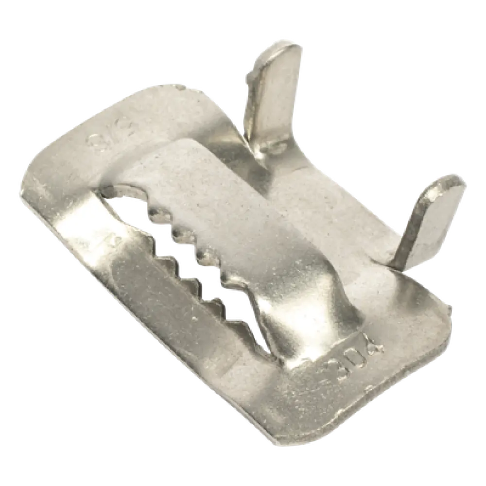 Hebilla de Acero Inoxidable / Tipo T / 5/8" / 100 Piezas / Compatible ADSS y Mini-ADSS
