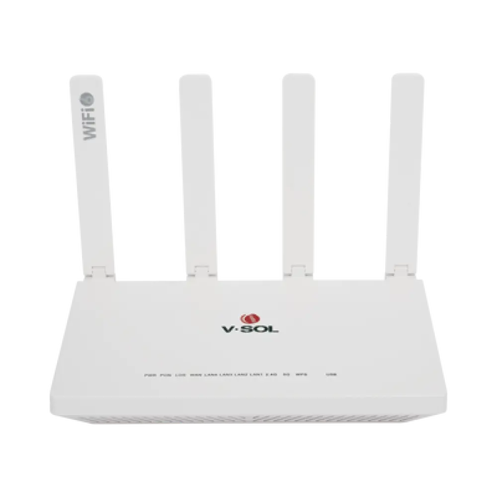ONU xPON Wi-Fi 6 AX1500 / 4 Puertos Gigabit / Puerto PON SC/UPC / 4 Antenas 5 dBi / 18W / 10.2 × 6.2 × 1.8 in