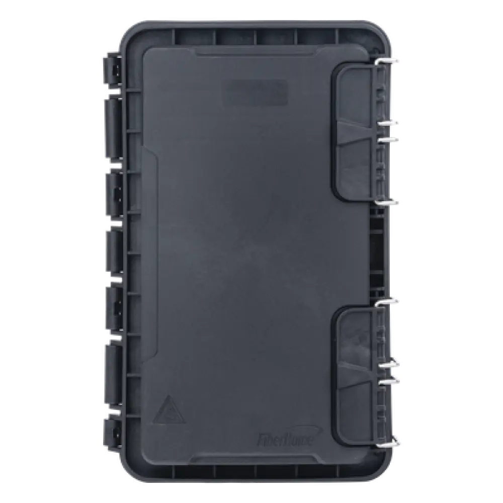 Caja de Distribución de Fibra Óptica / 96 Empalmes / IP65 Exterior / 4 Charolas / Polipropileno + Fibra de Vidrio UV / 2 Entradas 8-20mm y 5-16mm