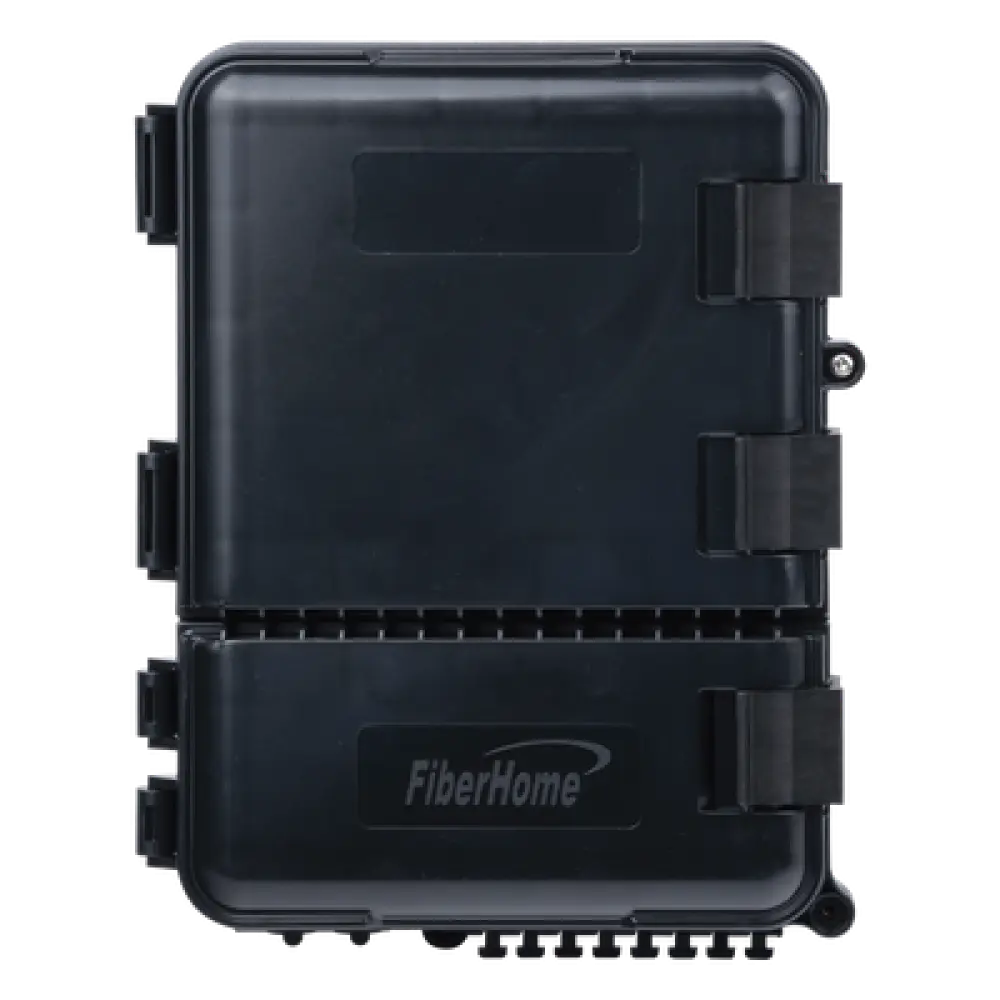 Caja de Distribución de Fibra Óptica / 24 Empalmes / 8 Acopladores SC/APC Simplex / IP55 Exterior / Montaje en Poste