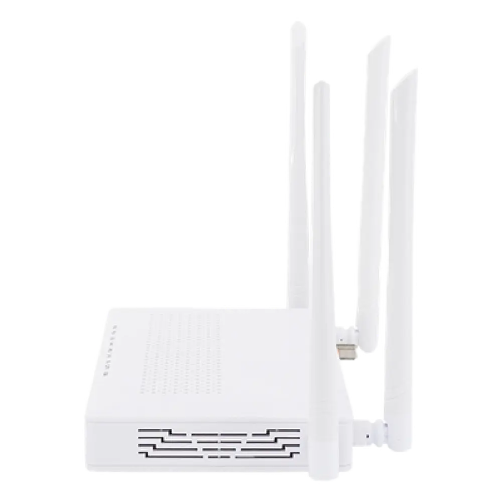 ONU Dual PON / Wi-Fi Doble Banda AC1200 / 2 Puertos Gigabit / Puerto CATV con AGC / 4 Antenas de Alta Ganancia / Gestión Remota OLT