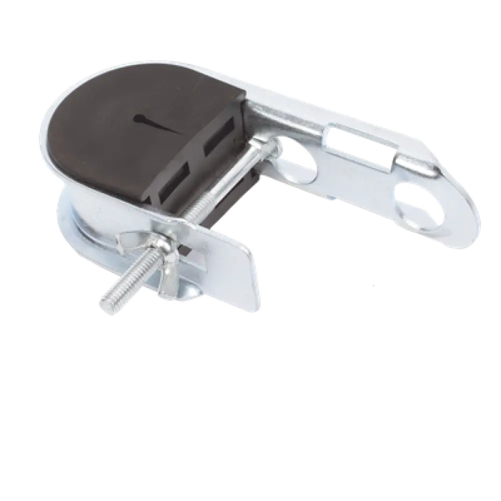 Herraje de Suspensión Tipo J / Fibra Óptica Mini ADSS / Diámetro 6-8 mm / Acero Galvanizado / Neopreno Resistente / 4000 N / Span 100 m (328.1 ft)