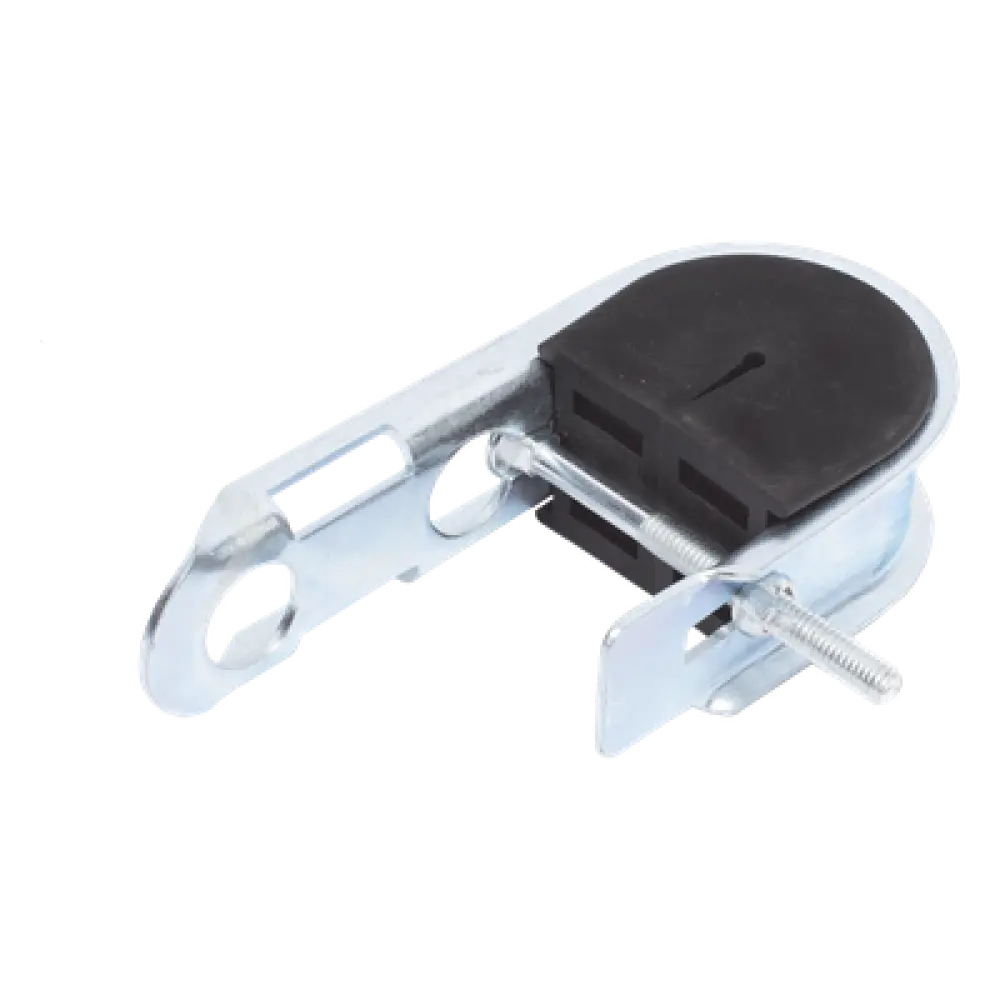 Herraje de Suspensión Tipo J / Fibra Óptica Mini ADSS / Diámetro 6-8 mm / Acero Galvanizado / Neopreno Resistente / 4000 N / Span 100 m (328.1 ft)
