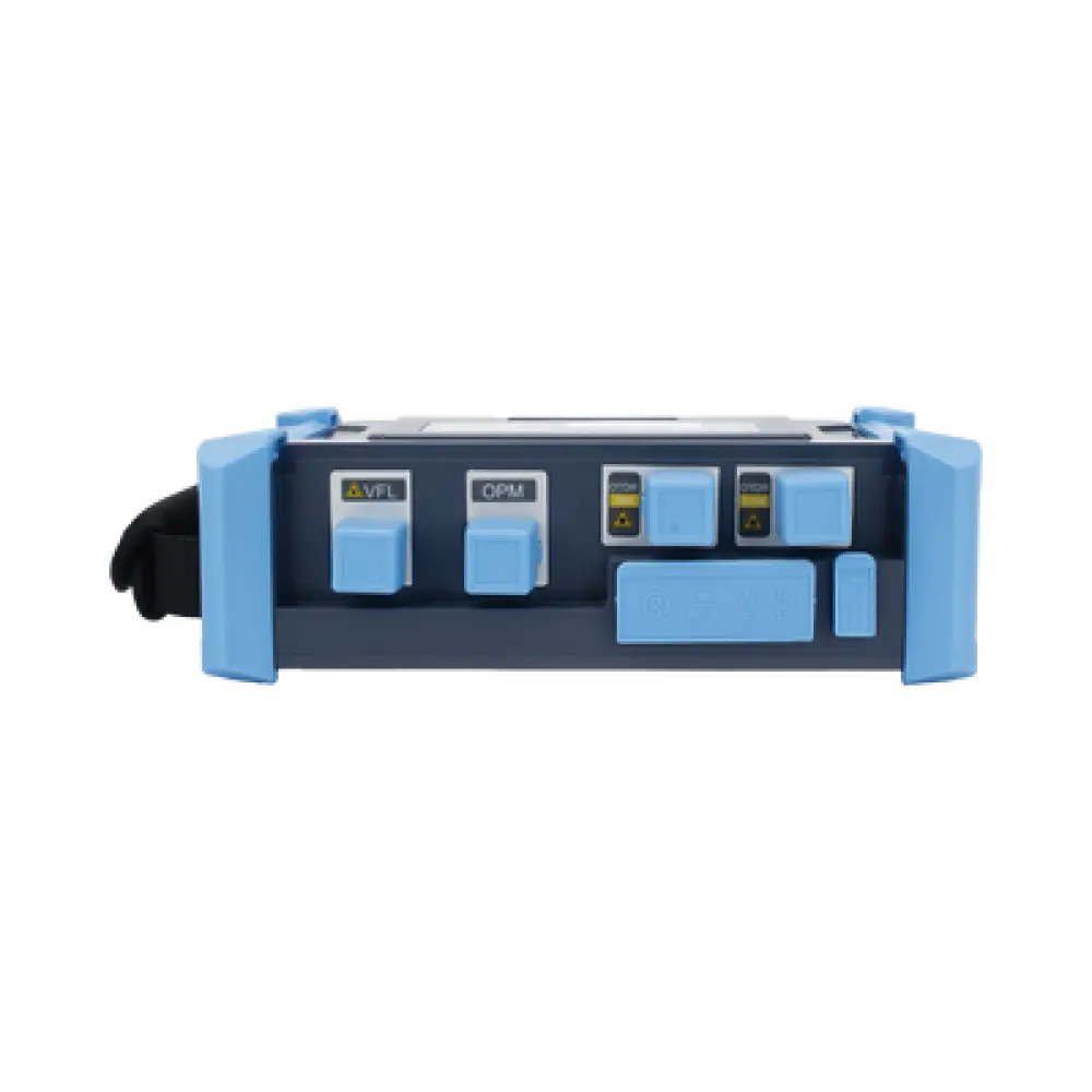 OTDR Portátil / Fibra Monomodo 1310/1550/1625 nm / Rango Dinámico 50 dB / Zona Muerta 0.8 m (2.62 ft) / Pantalla Táctil 8 Pulgadas / Hasta 420 km / VFL 5 mW