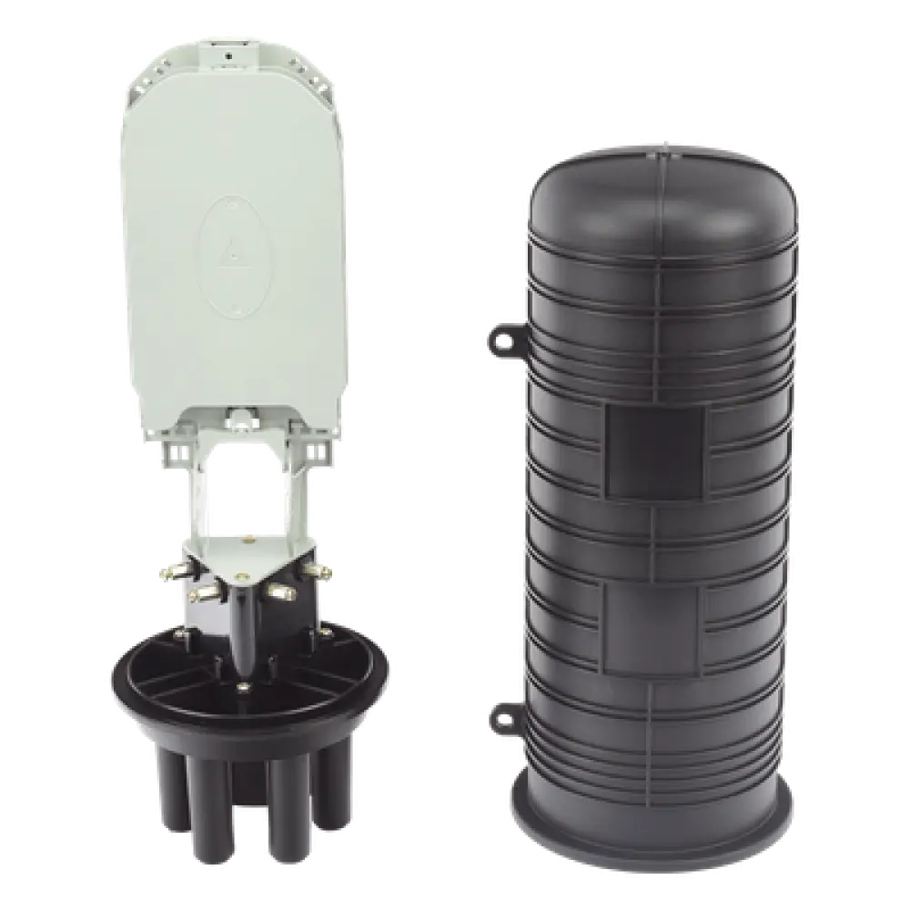 Caja de Distribución de Fibra Óptica Vertical Tipo Domo / 48 Empalmes Expandible a 96 / IP68 / Exterior