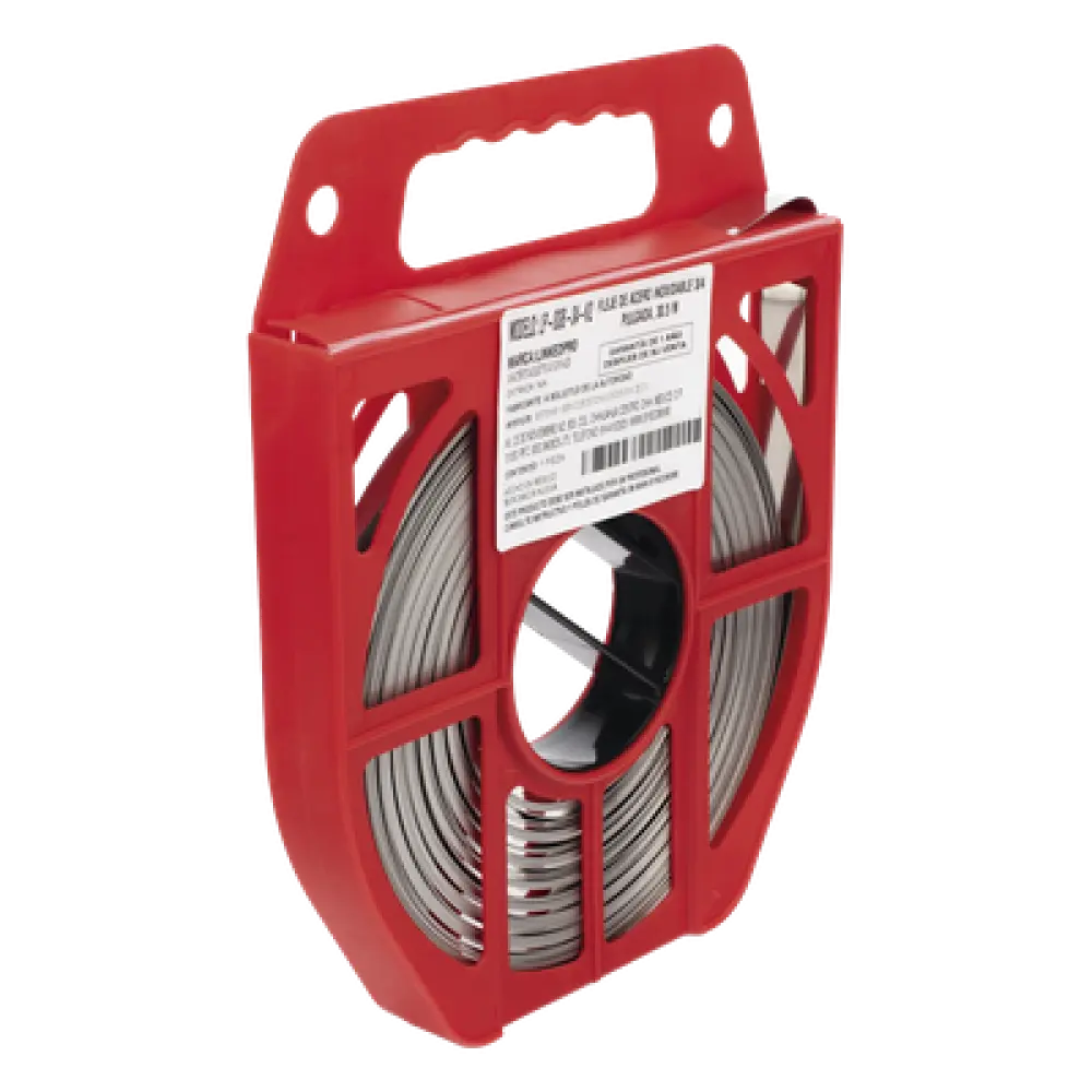 Fleje de Acero Inoxidable / Ancho 3/4 pulgadas / Grosor 0.70 mm / Largo 30.5 m (100 ft) / Resistencia 7.5 kN