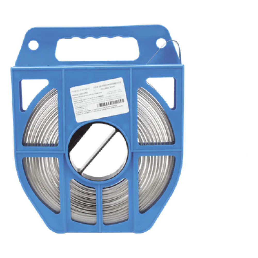 Fleje de Acero Inoxidable / Ancho 3/4 pulgadas / Grosor 0.70 mm / Largo 30.5 m (100 ft) / Resistencia 7.5 kN