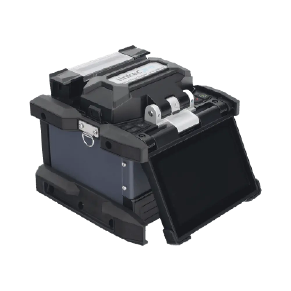 Fusionadora de Fibra Óptica / Alineación por Núcleo / 6 Motores / 5 s por Empalme / 360 Empalmes por Carga / GPS con SIM / 4G y Nube / Pantalla Táctil 5"