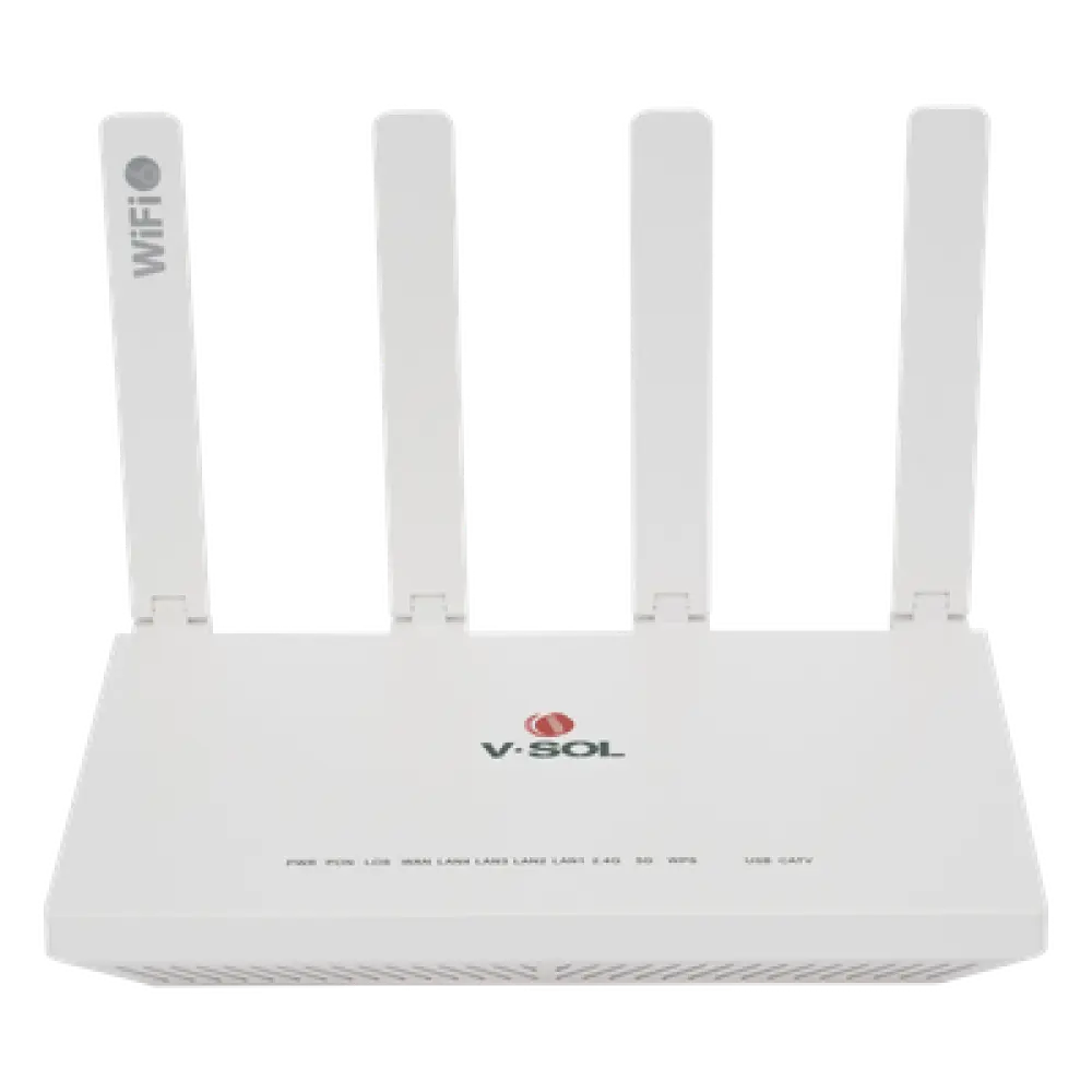 ONU XPON / Wi-Fi 6 AX1500 / 4 Puertos Gigabit / CATV con AGC / 4 Antenas 5 dBi / PON SC/APC