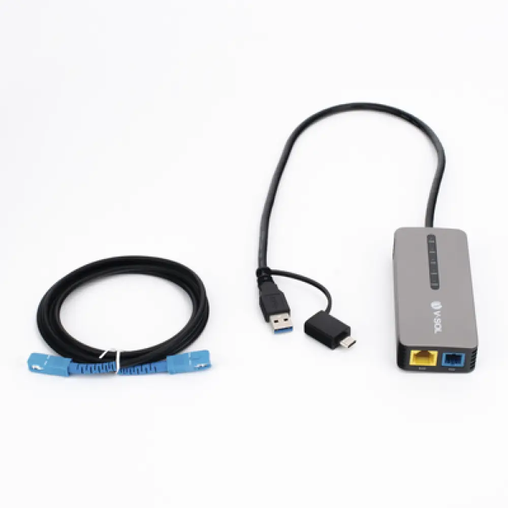 ONU Bridge Portátil / Dual GPON/EPON / 1 Puerto RJ45 2.5 Gbps / USB 3.0 Tipo-C / Alimentación USB