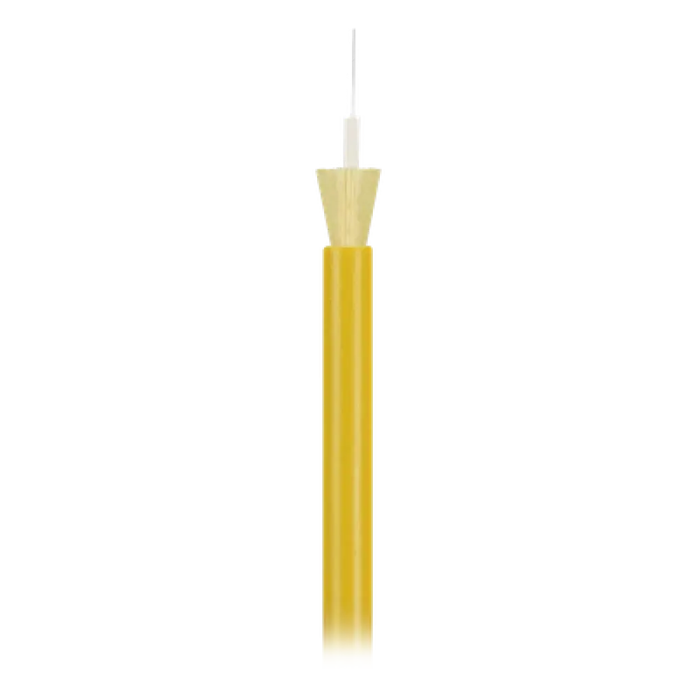 Cable de Fibra Óptica Monomodo OS2 / 1 Fibra G.657.A1 / Tight Buffer 900µm / Riser OFNR / 2mm / 6.56 pies radio curvatura