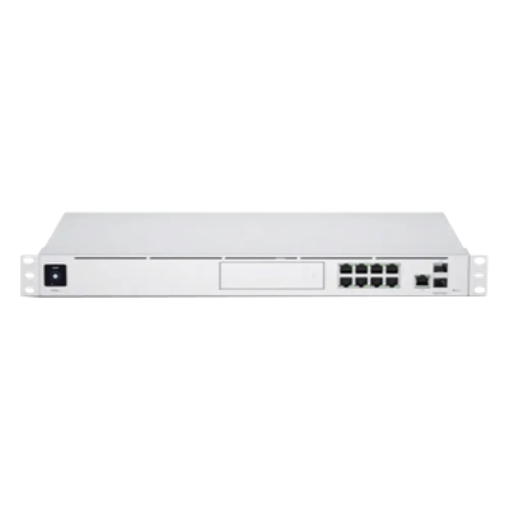 Gateway UniFi / 8 Puertos Gigabit / 2 Puertos 10G SFP+ / Rack 1U / NVR con Bahía HDD / IDS-IPS 3.5 Gbps
