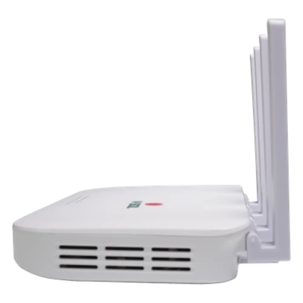 ONU DualMode / Wi-Fi 6 / 4 Puertos Gigabit / 1 Puerto FXS / 1 Puerto PON SC/UPC / USB / 0.82 × 0.48 × 0.12 pies