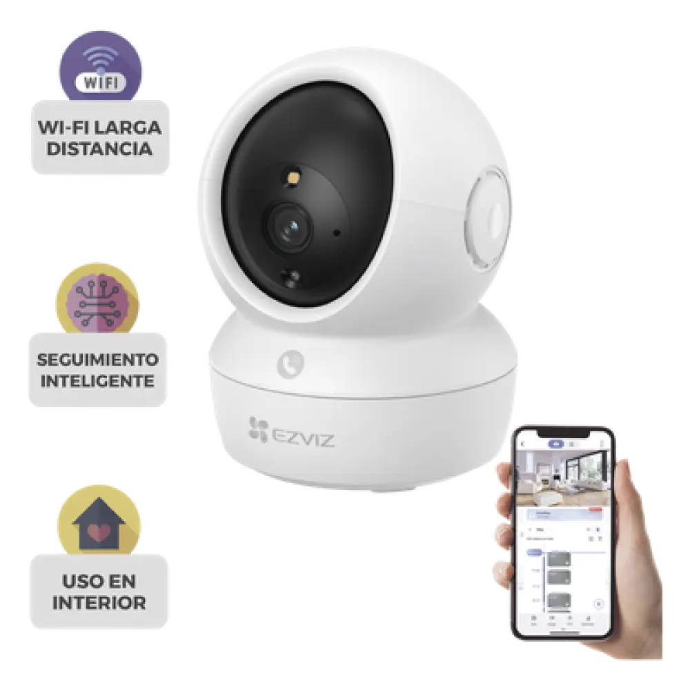 Cámara PT IP / 3K 5 Megapixel / Visión Nocturna Color 10 m (32.8 ft) / Wi-Fi Dual-Band / Audio Bidireccional / Rotación 340°