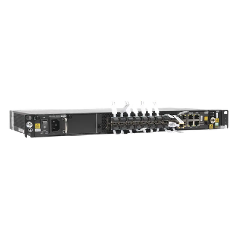 Mini OLT / 16 Puertos GPON / Módulos C+ Incluidos / 88 Gbps / 10GE SFP+ / 1U Rack 19" / AC o -48 VDC