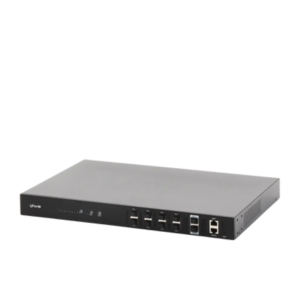Terminal de Línea Óptica GPON / 8 Puertos SFP GPON + 2 SFP+ 10 Gbps / 1024 ONUs Concurrentes / Alcance 20 km (65,616 ft) / Triple Play / Rack 1U