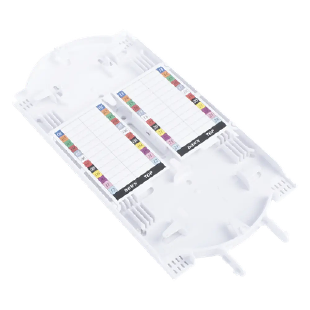 Charola de Empalme para Fibra Óptica / 24 Empalmes por Fusión / Capacidad 144 Núcleos / IP68 / -40°C a +65°C / Φ220x480 mm