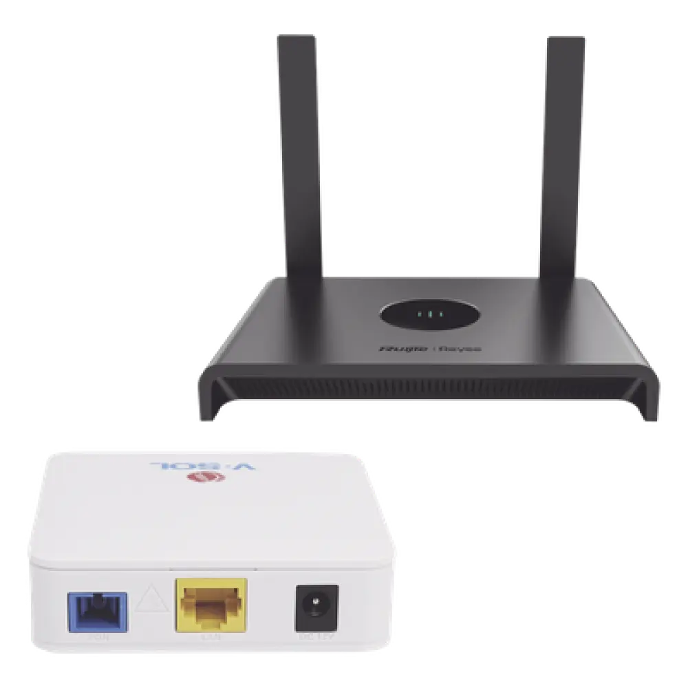 Kit ONU Bridge Dual GPON/EPON / Router Wi-Fi Mesh / 2.4 GHz 2x2 / 3 LAN + 1 WAN / IP41