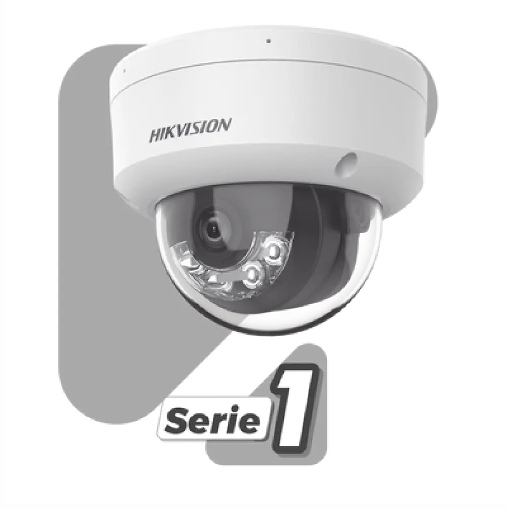 Cámara Domo IP / 6 Megapixel / Dual Light 30 m (98.4 ft) IR + 20 m (65.6 ft) Luz Blanca / Lente 2.8 mm / 105° / AcuSense Lite / IP67 / PoE