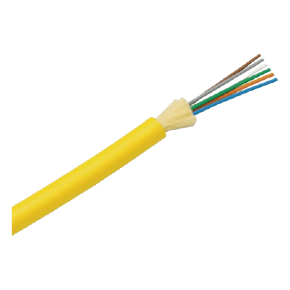 Cable de Fibra Óptica / 12 Hilos / Monomodo OS2 9/125 / Interior OFNR Riser / Tight Buffer 900µm / No Conductiva / Precio Por Metro (3.28 pies)