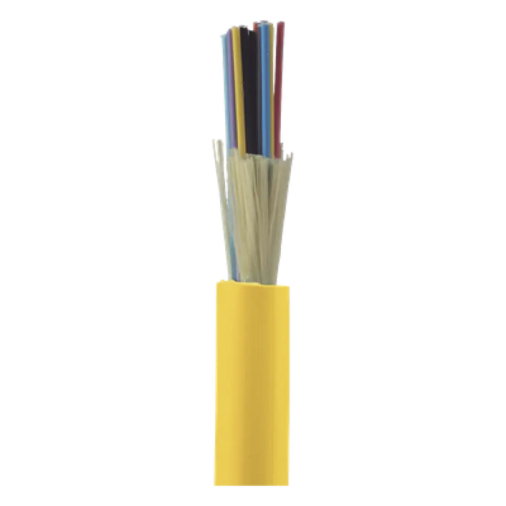 Cable de Fibra Óptica / 24 Hilos / Monomodo OS2 9/125 / Interior / Tight Buffer 900µm / OFNP Plenum / Dieléctrico / 0.61 m (2 ft) Incrementos