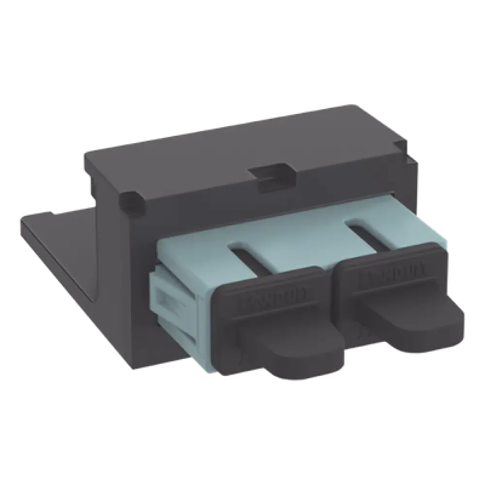 Módulo Acoplador / SC Duplex / Fibra Multimodo OM3/OM4 / Mini-Com / Cerámica Zirconia / Color Aqua