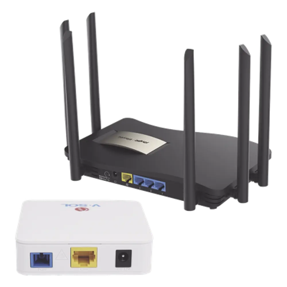 Kit ONU Bridge Dual GPON/EPON / Router Mesh Wi-Fi 5 / 1267 Mbps / 6 Antenas 6 dBi / IP41