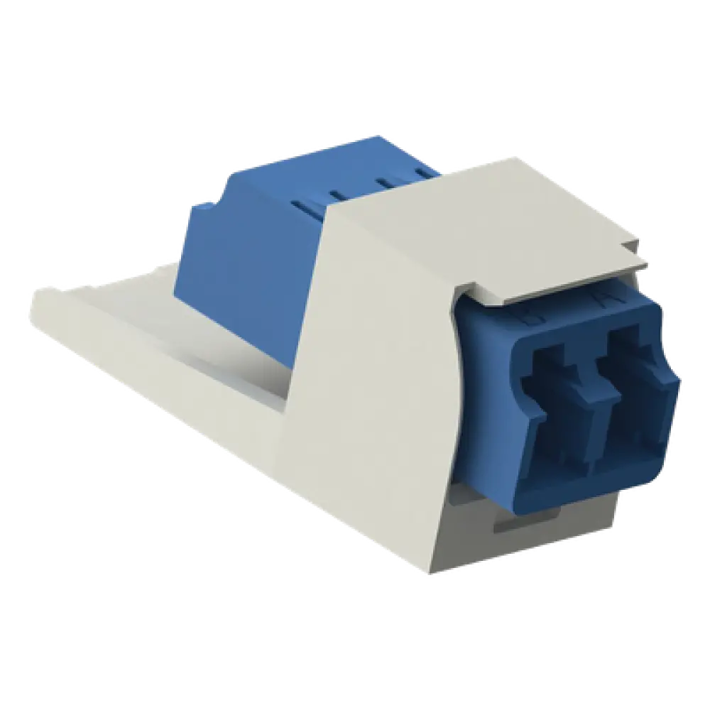 Módulo Acoplador / LC Duplex / Fibra Monomodo OS1/OS2 / Mini-Com / Cerámica Zirconia / Blanco Mate