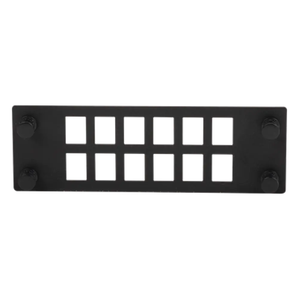 Placa para Adaptadores de Fibra Óptica / 12 Posiciones / Compatible con Gabinetes FPONE3 y FPONE4 / 4.53' x 41.6' x 5.12'