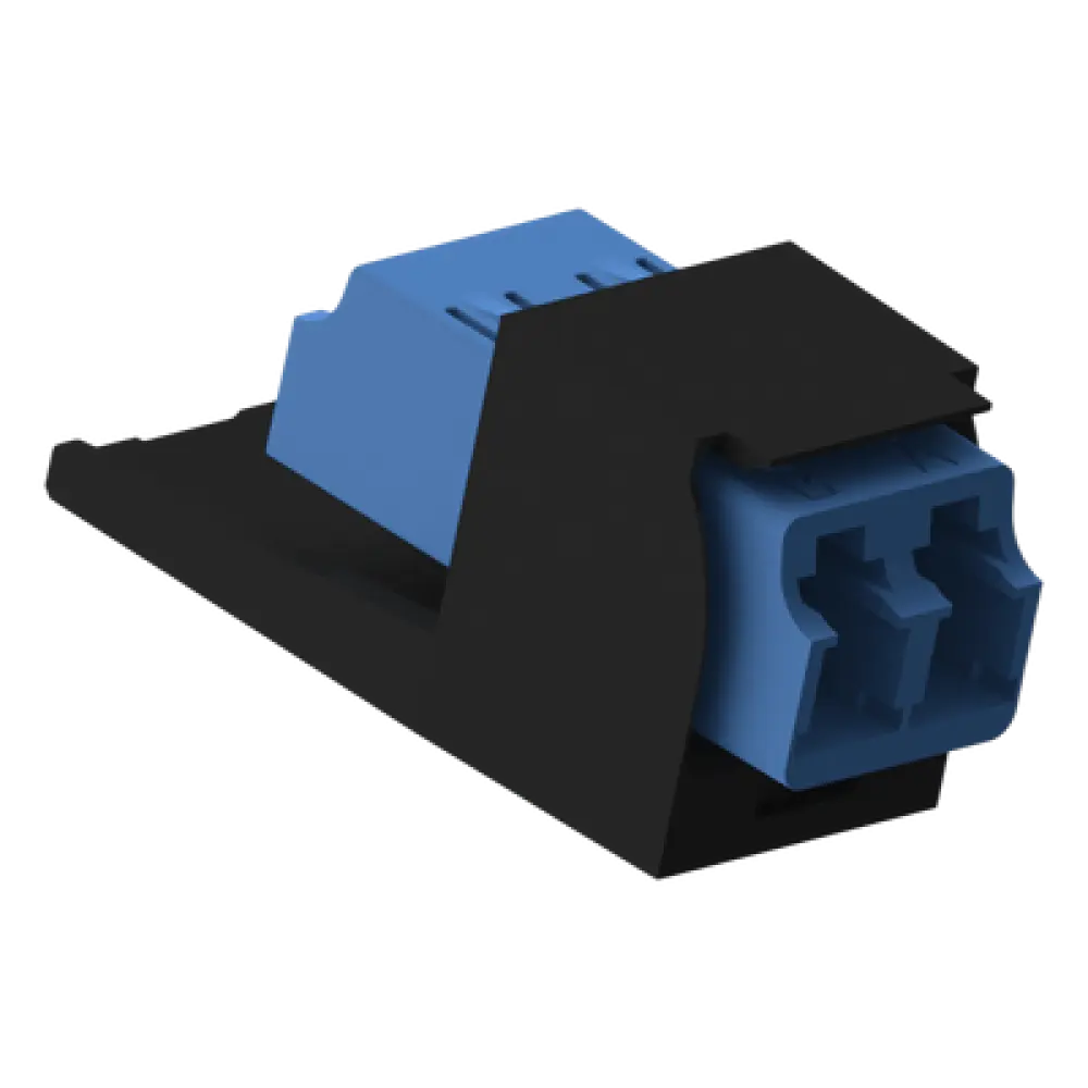 Módulo Acoplador LC Duplex / Fibra Monomodo OS1/OS2 / Cerámica Zirconia / 1 Espacio Mini-Com