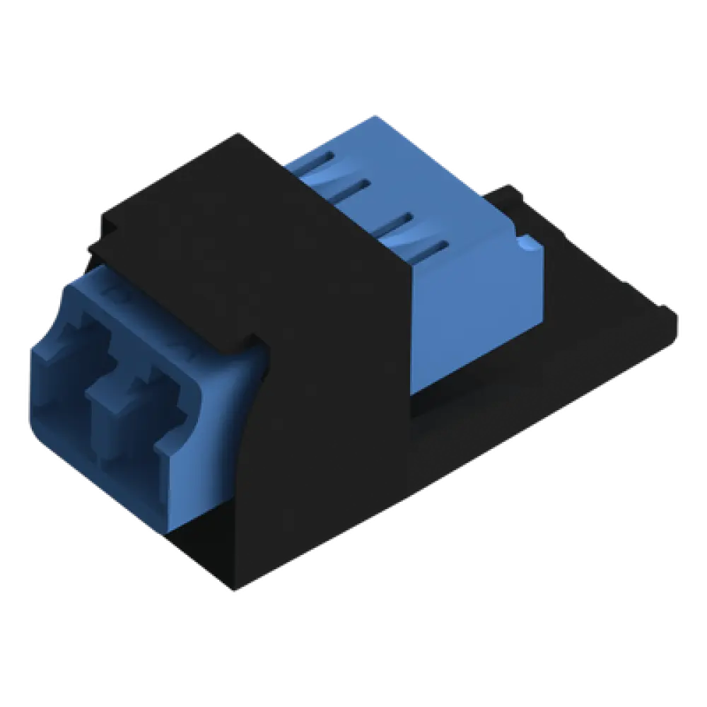 Módulo Acoplador LC Duplex / Fibra Monomodo OS1/OS2 / Cerámica Zirconia / 1 Espacio Mini-Com