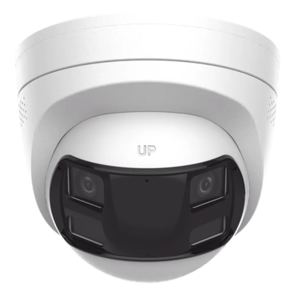 Cámara Turret IP / 8 Megapixel / Panorámica 180° / Dual Light 30 m (98.4 ft) / PoE / Audio Bidireccional / IP67
