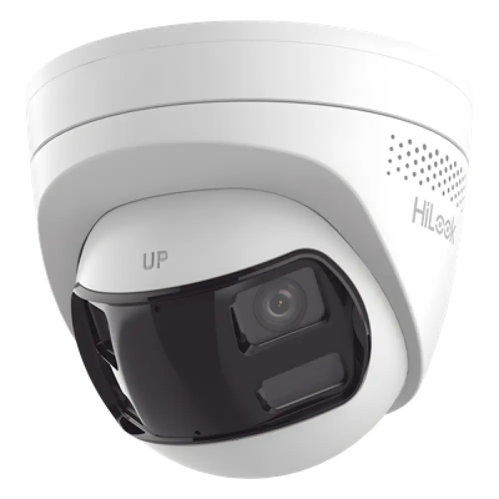 Cámara Turret IP / 8 Megapixel / Panorámica 180° / Dual Light 30 m (98.4 ft) / PoE / Audio Bidireccional / IP67