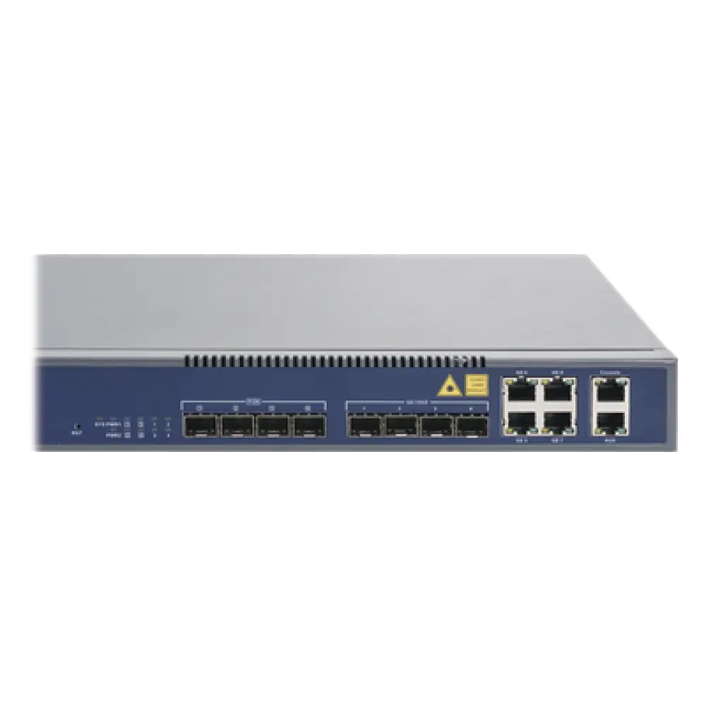 OLT EPON / 4 Puertos PON / 8 Puertos Uplink RJ45+SFP / 256 ONUs / 20 km / Rack 1U